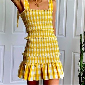 Yellow Gingham Love Shack Fancy Style Sun Dress 🍋